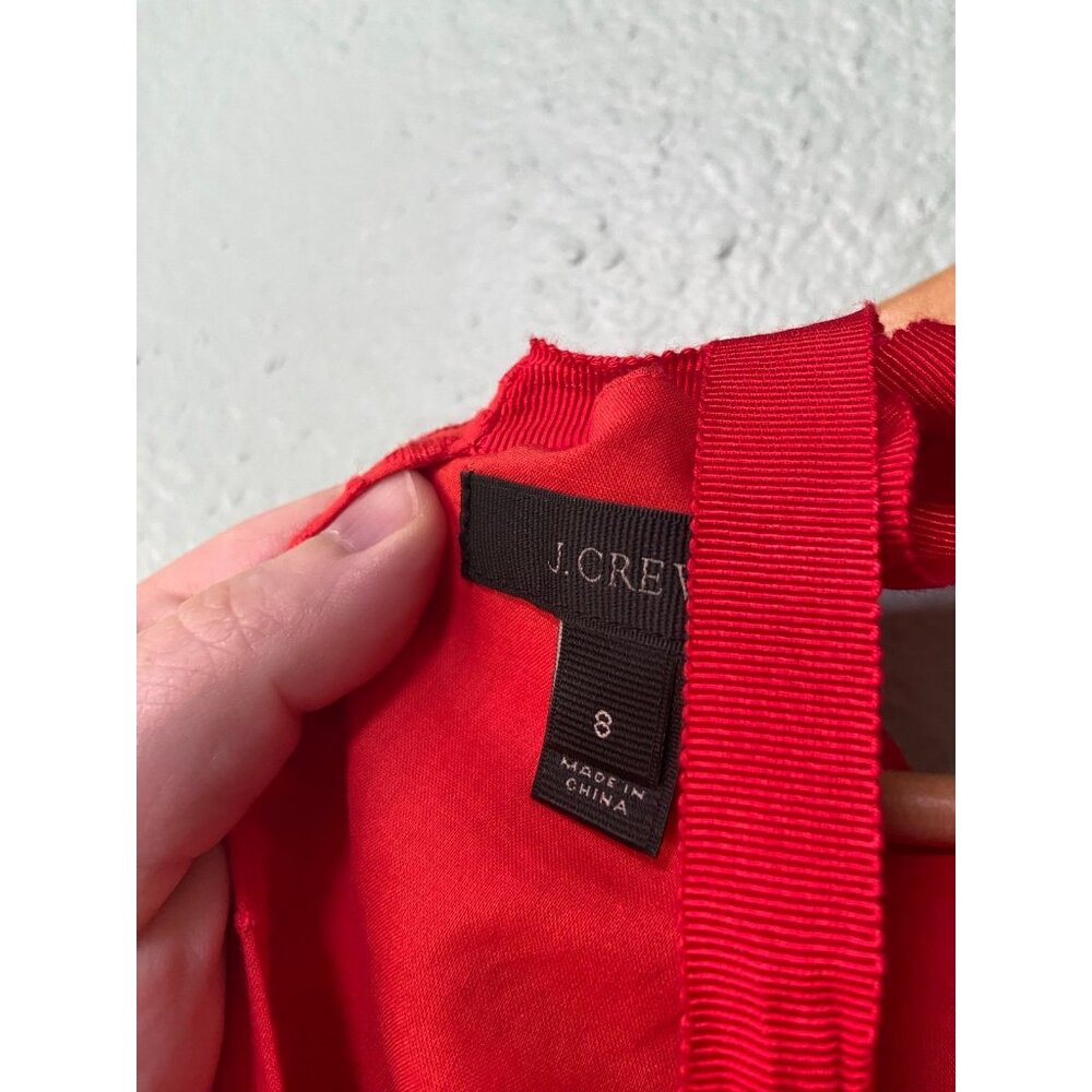 J. Crew Women's Red Orange Flutter Sleeve Knee Length Dress Size 8‎ - Picture 9 of 11